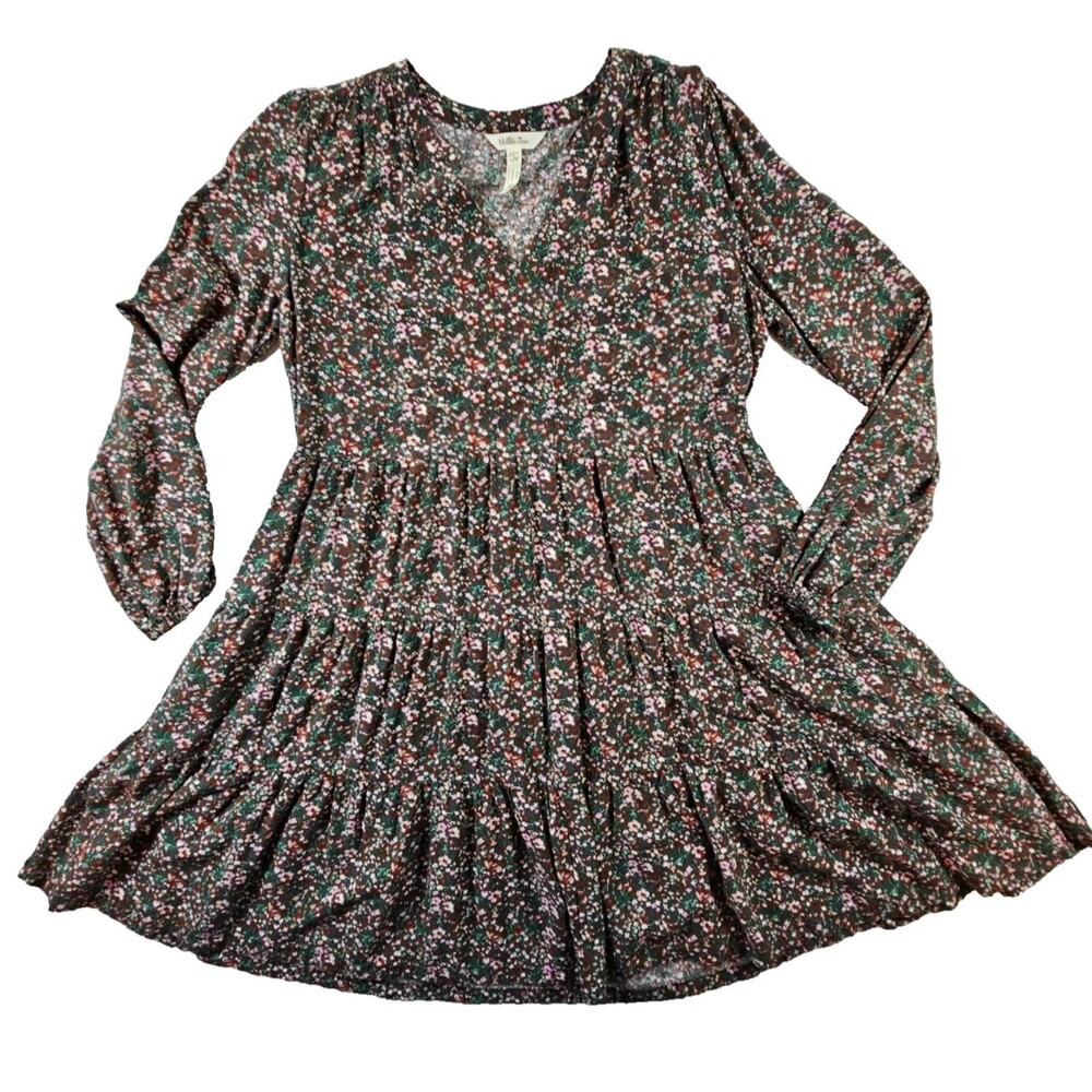 Matilda Jane “Fabulously Floral” Boho Tiered Dress with Pockets Size Small
